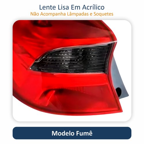 Par de Lanterna Traseira Ford Ka Hatch 2019 Até 2023 Fumê