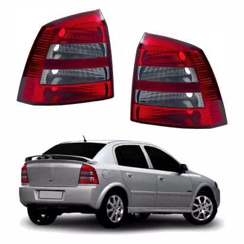 Par de Lanterna Traseira Gm Astra Hatch 2003 Até 2012 Fumê
