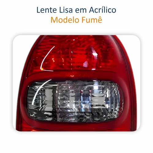 Par de Lanterna Traseira Gm Corsa Hatch 2000 Até 2002 Bicolor Fumê