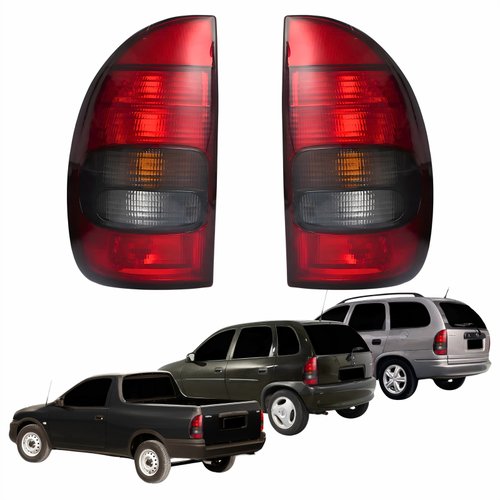 Par de Lanterna Traseira Gm Corsa Hatch Wagon 4 Portas Pickup 1996 Até 1999 Fumê