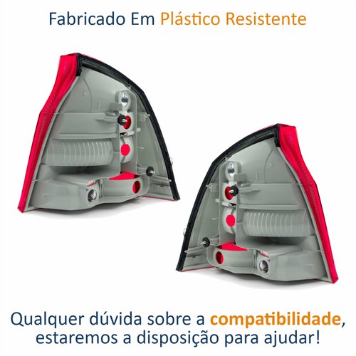 Par de Lanterna Traseira Gm Corsa Sedan 2003 Até 2012 Original Arteb Pisca Rosa