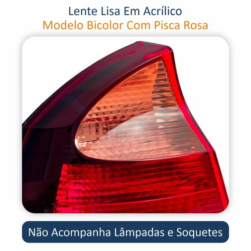 Par de Lanterna Traseira Gm Corsa Sedan 2003 Até 2012 Original Arteb Pisca Rosa