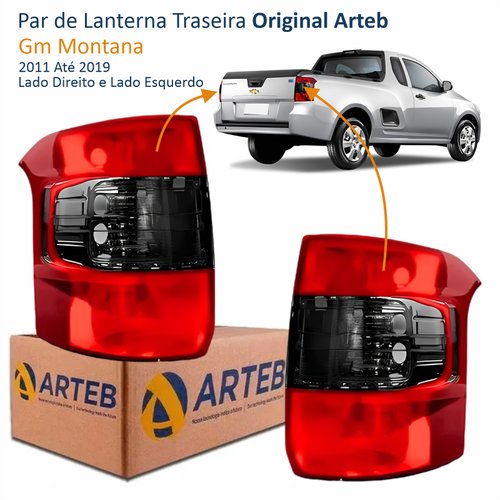 Par de Lanterna Traseira Gm Montana 2011 Até 2019 Original Arteb Fumê