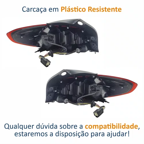 Par de Lanterna Traseira Gm Onix Hatch 2020 Até 2024 Bicolor Com Led