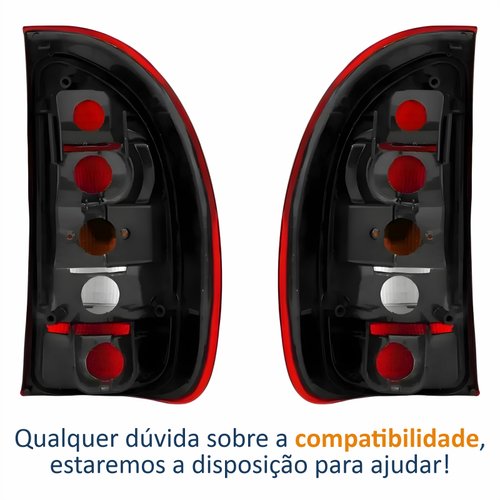 Par de Lanterna Traseira Gm Pickup 1996 Até 1999 Fumê