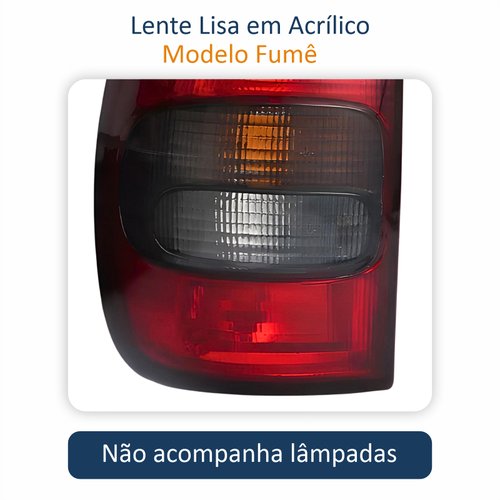 Par de Lanterna Traseira Gm Pickup 1996 Até 1999 Fumê