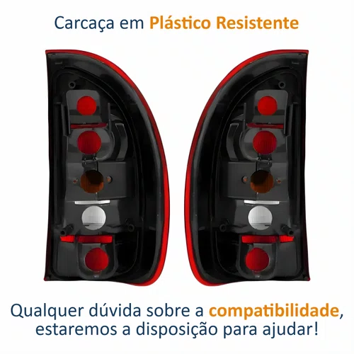 Par de Lanterna Traseira Gm Pickup 1996 Até 1999 Tricolor 4 Portas