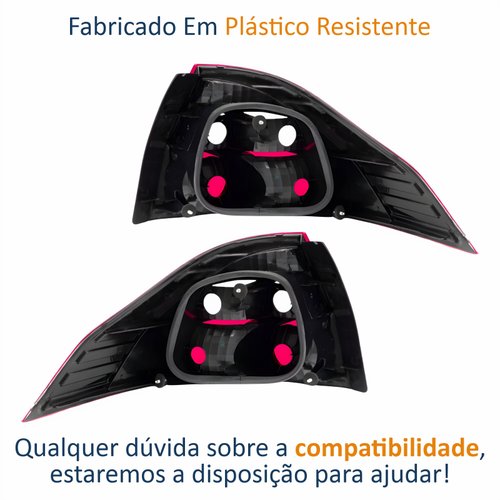 Par de Lanterna Traseira Gm Prisma 2006 Até 2012 Bicolor