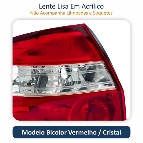 Par de Lanterna Traseira Gm Prisma 2006 Até 2012 Bicolor