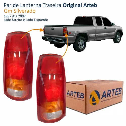 Par de Lanterna Traseira Gm Silverado 1997 Até 2002 Original Arteb