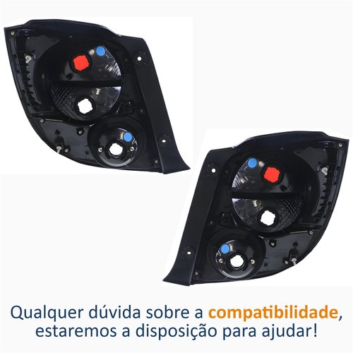 Par de Lanterna Traseira Gm Sonic Hatch 2012 Até 2016 Fumê