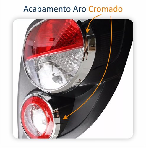 Par de Lanterna Traseira Gm Sonic Hatch 2012 Até 2016 Fumê