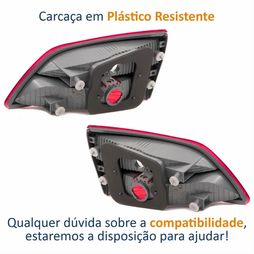 Par de Lanterna Traseira Hyndai Hb20 Hatch 2012 Até 2019 Tampa Bicolor