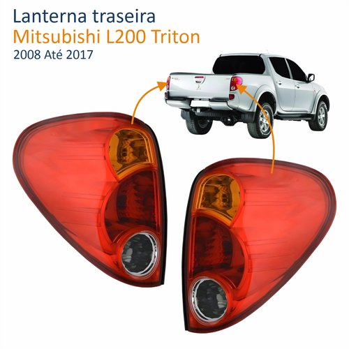 Par Lanternas Traseira Mitsubishi L200 Triton 2008 2009 2010 2011 2012 2013 2014 2015 2016 2017