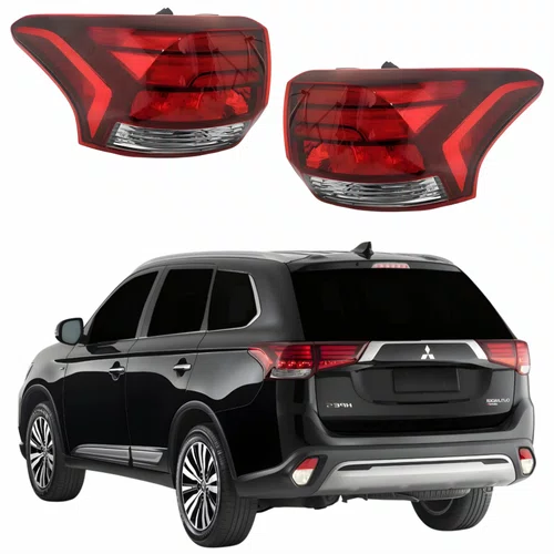 Par de Lanterna Traseira Mitsubishi Outlander 2016 Até 2020 Bicolor Canto