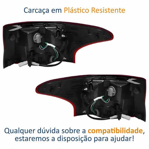 Par de Lanterna Traseira Mitsubishi Outlander 2016 Até 2020 Bicolor Canto