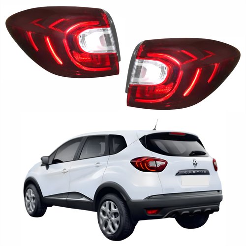 Par de Lanterna Traseira Renault Captur 2017 Até 2024 Canto Com Led