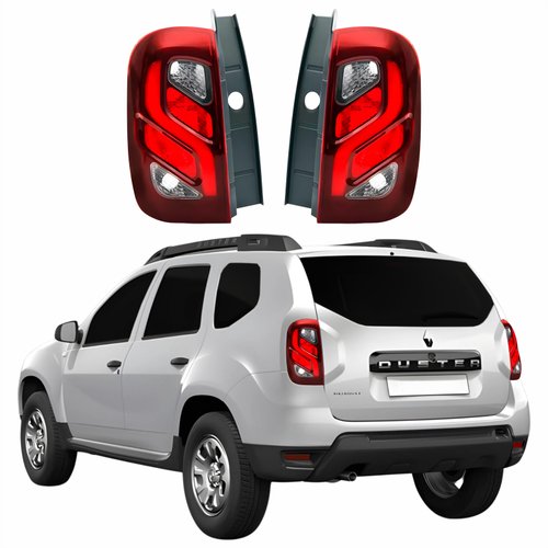 Par Lanterna Traseira Renault Duster 2016 Até 2020 Com Led