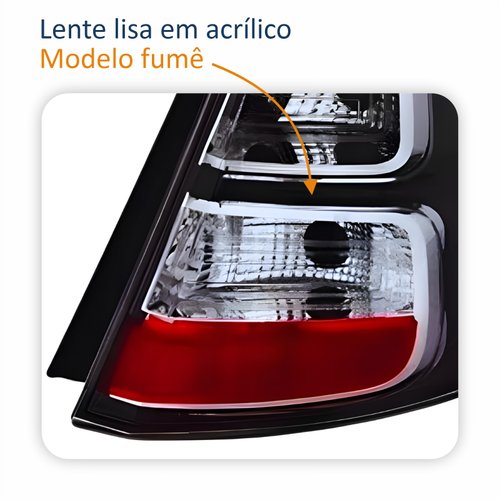 Par de Lanterna Traseira Renault Sandero Stepway 2012 Até 2014 Fumê