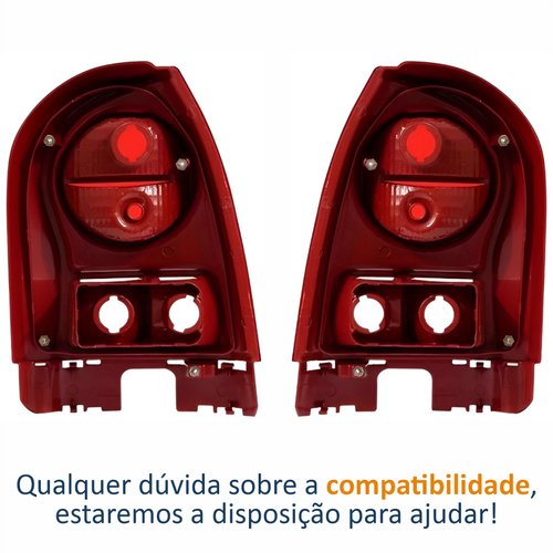 Par de Lanterna Traseira Vw Gol G4 2005 Até 2012 Carcaça Vermelha Bicolor Fumê
