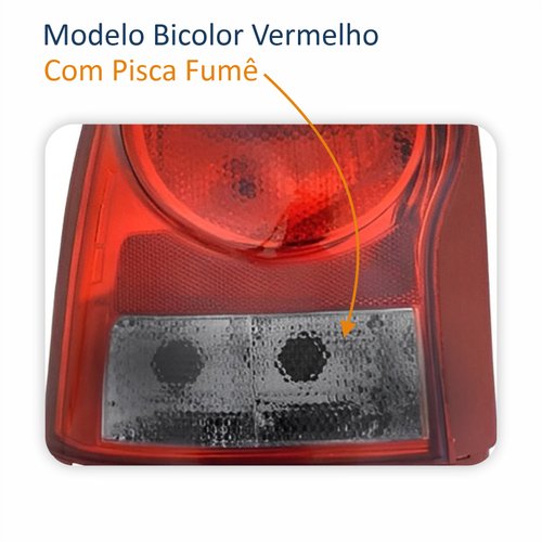 Par de Lanterna Traseira Vw Gol G4 2005 Até 2012 Carcaça Vermelha Bicolor Fumê