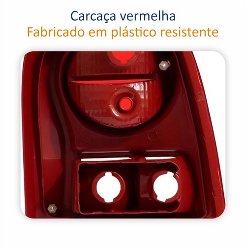 Par de Lanterna Traseira Vw Gol G4 2005 Até 2012 Carcaça Vermelha Bicolor Fumê