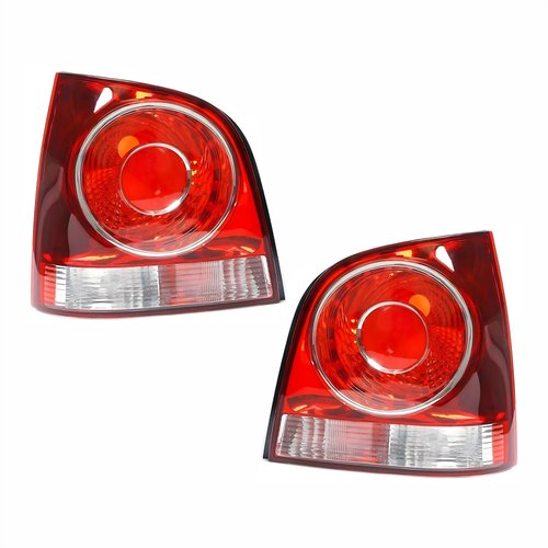 Par de Lanterna Traseira Vw Polo Hatch 2007 Até 2014 Bicolor Vermelha
