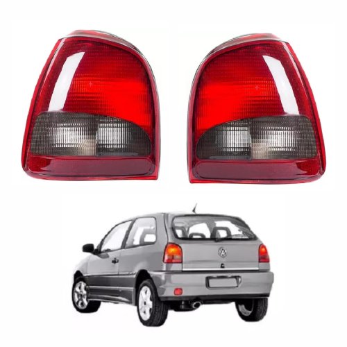 Par de Lanterna Vw Gol G2 1995 Até 1999 Bicolor
