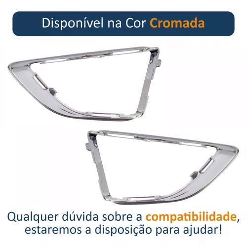 Par de Moldura Farol Auxiliar Ford Fusion 2010 Até 2012 Cromada