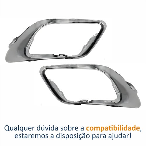 Par de Moldura Farol Auxiliar Renault Fluence 2014 Até 2019 Cromado