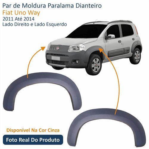 Par de Moldura Paralama Dianteiro Fiat Uno Way 2011 Até 2014