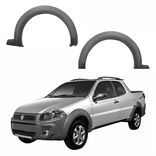 Par de Moldura Paralama Fiat Strada Working 2014 Até 2019 Dianteiro