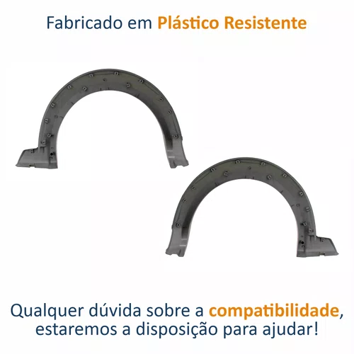 Par de Moldura Paralama Fiat Strada Working 2014 Até 2019 Dianteiro