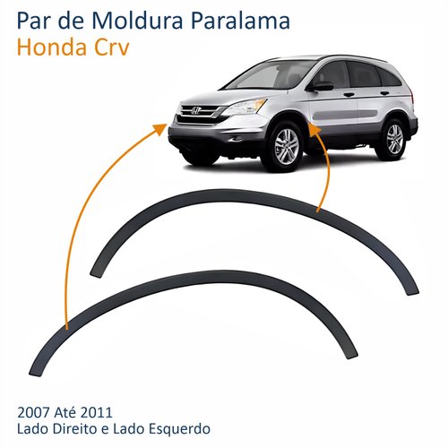 Par de Moldura Paralama Honda Crv 2007 Até 2011