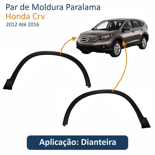 Par de Moldura Paralama Honda Crv 2012 Até 2016