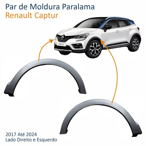 Par de Moldura Paralama Renault Captur 2017 Até 2024