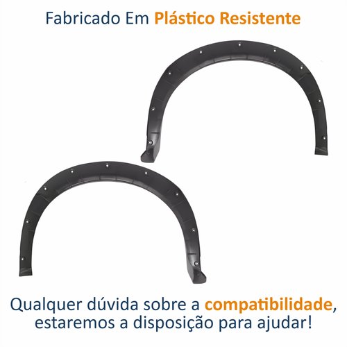 Par de Moldura Paralama Traseiro Fiat Uno Way 2004 Até 2013 DTS Preto