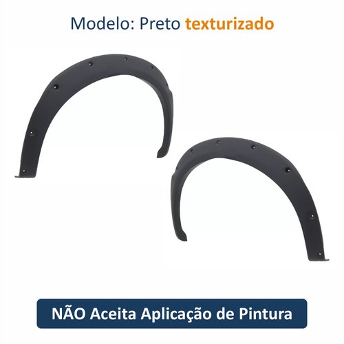 Par de Moldura Paralama Traseiro Fiat Uno Way 2004 Até 2013 DTS Preto