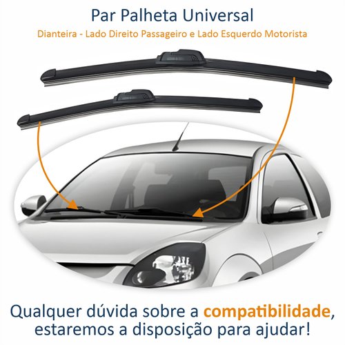 Par de Palheta Dianteira Universal 19” e 17” Ford Ka 1997 Até 2021