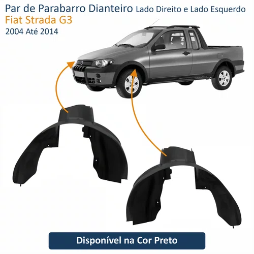 Par de Parabarro Dianteiro Fiat Strada G3 2004 Até 2014