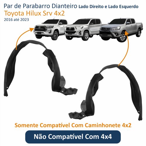 Par de Parabarro Dianteiro Toyota Hilux Srv 4x2 2016 Até 2023