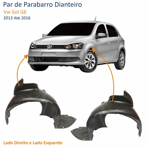 Par de Parabarro Dianteiro Vw Gol G6 2013 Até 2016
