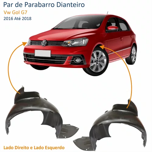 Par de Parabarro Dianteiro Vw Gol G7 2006 Até 2018