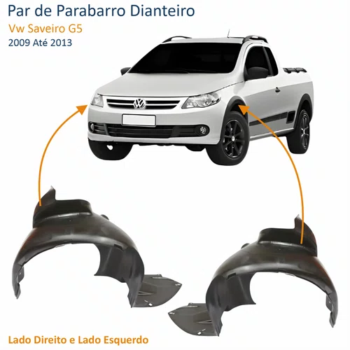 Par de Parabarro Dianteiro Vw Saveiro G5 2008 Até 2013 