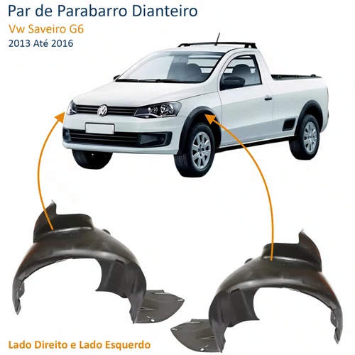 Par de Parabarro Dianteiro Vw Saveiro G6 2014 Até 2016
