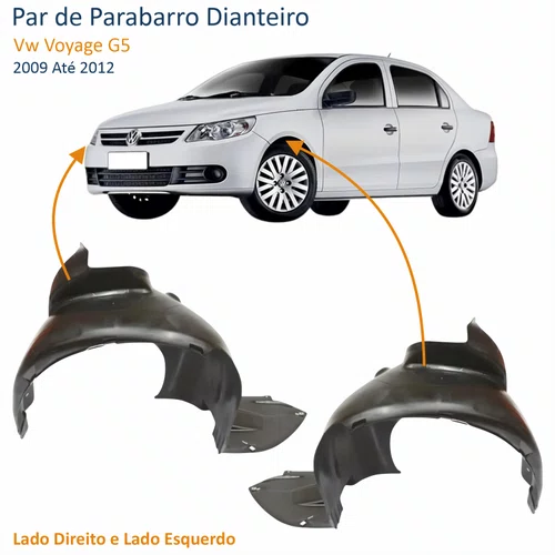 Par de Parabarro Dianteiro Vw Voyage G5 2009 Até 2012