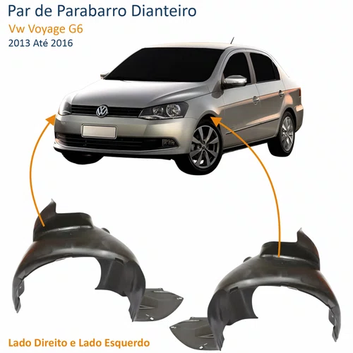 Par de Parabarro Dianteiro Vw Voyage G6 2013 Até 2016