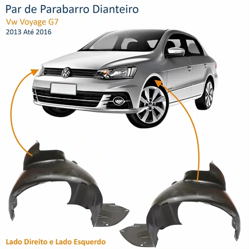 Par de Parabarro Dianteiro Vw Voyage G7 2006 Até 2018