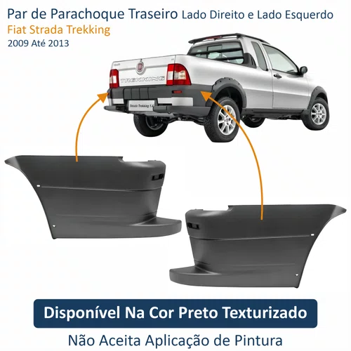 Par de Parachoque Traseiro Fiat Strada Trekking 2009 Até 2013