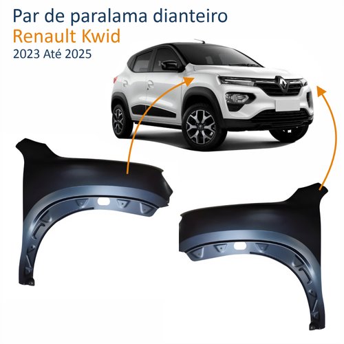 Par de Paralama Dianteiro Renault Kwid 2023 Até 2025